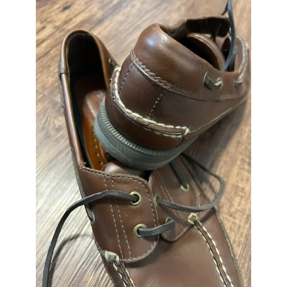 Highland Creek 31313 Men's Boat Dock Shoes Loafers Size 10.5 M Lace Up Leather